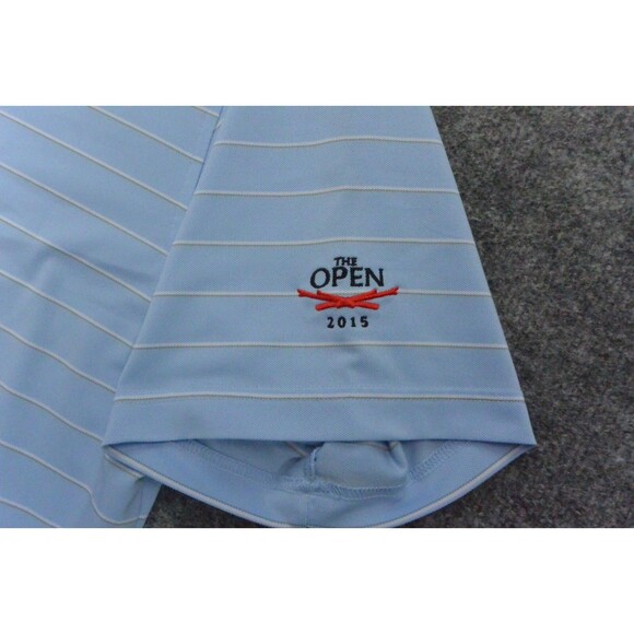 Fennec Polo Shirt Mens XL Blue Striped The Open 2015 Golf - Picture 7 of 9